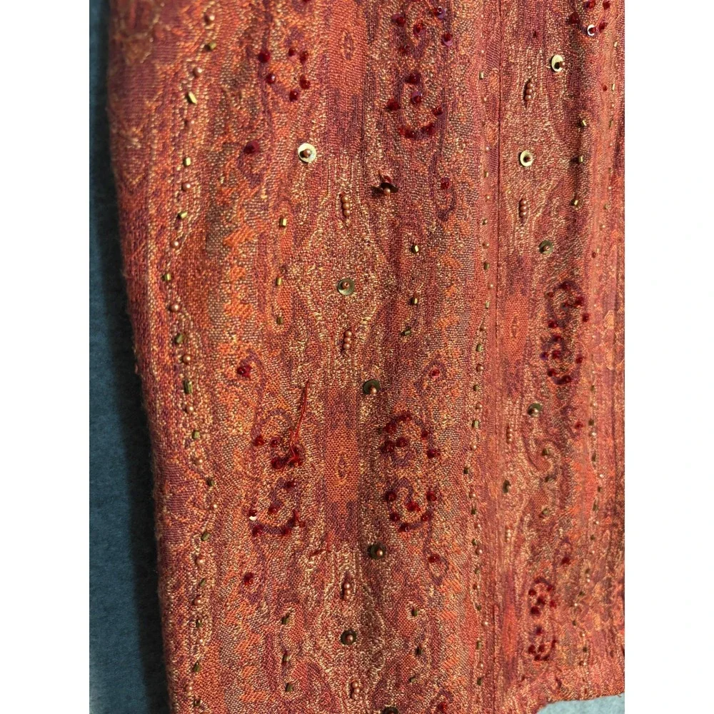 Vintage Units‎ Beaded Zip Vest Women Medium Boho Artsy Southwest Festival